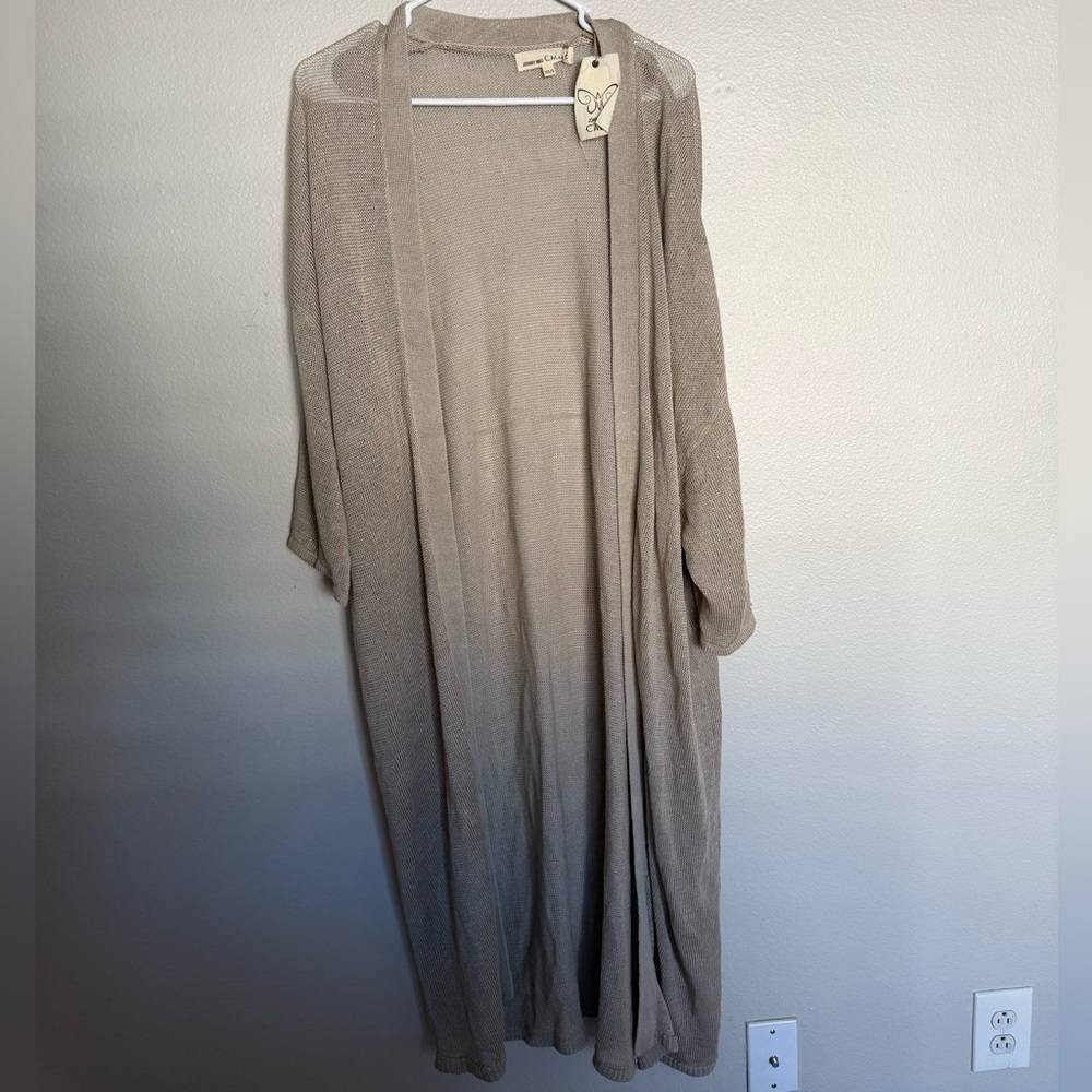 NWT Johnny Was CALME Linen Long Cardigan (Missing Tie) | Oatmeal Neutral - Picture 3 of 7